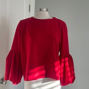 Zara Boat Neck Red Blouse Size M